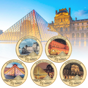 Moneda conmemorativa <span class=keywords><strong>de</strong></span> aleación <span class=keywords><strong>de</strong></span> metal personalizada al por mayor, moneda artesanal 2d del Museo del Louvre <span class=keywords><strong>de</strong></span> <span class=keywords><strong>Francia</strong></span> para recuerdo - Product Image 2