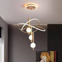 Lustre de plafond nordique or noir et blanc, luminaire suspendu LED moderne pour îlot de cuisine, salle à manger, salon, restaurant