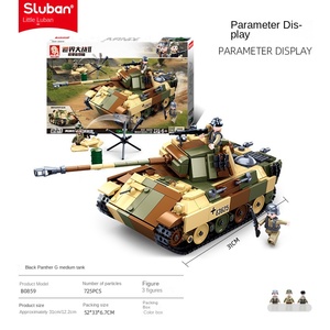SLUBAN jouets pour enfants en gros assemblés blocs de construction B0859 panthère char moyen seconde guerre mondiale <span class=keywords><strong>normandie</strong></span> bateau en plastique pour garçons - Product Image 3