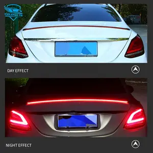 Strip Spoiler otomatis serat karbon, lampu ekor Led 12v, lampu peringatan Led tunggal Strip Trim belakang atap Splitter bagasi