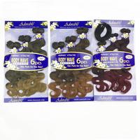 Prix de gros Mèches de cheveux synthétiques Body Wave, 6 paquets de 16-20 pouces, Noir naturel, Cheveux à tresser pré-étirés en vrac