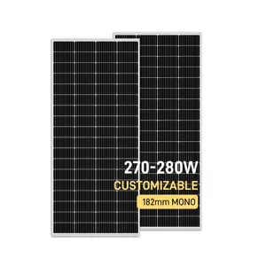 182mm 72 Cells Monocrystalline PV Module Solar 285 watt 2 EL testing avoid cracking of each panel