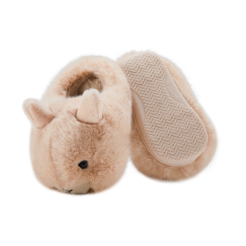 Детские хлопковые тапочки осень-зима домашние детские тапочки для мальчиков и девочек Плюшевые Теплые Симпатичные тапочки Vicuna