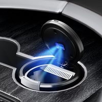 Cendrier de voiture LED détachable avec revêtement en alliage, ignifuge, grande capacité, couvercle rabattable, lavable, adapté aux modèles BMW, Toyota, Honda, VW