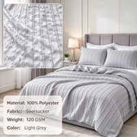 En stock – Tissu sergé 100 % polyester teint, texture bulle aérienne, largeur 98 pouces, pour la literie et les textiles de maison (parure quatre pièces)