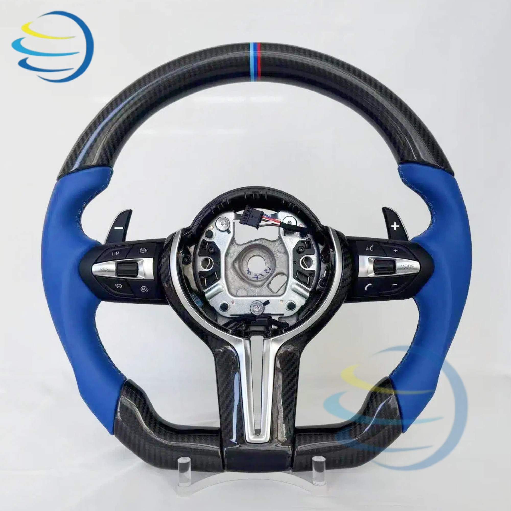 Carbon Fiber + Blue Leather + Glossy Carbon Trim 4