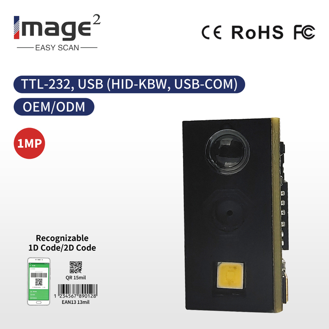 M1903 All-in-One QR & Barcode Scanner Printer Industrial Module 2D Decoder TTL Interface USB/COM CMOS Hospitals