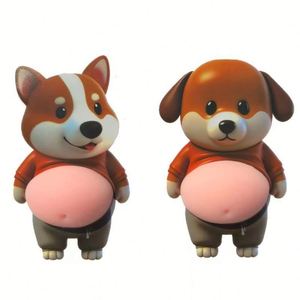 Super Soft Silicone Shiba Inu Corgi Big Belly Squishy Toy <b>Car</b> Anti Collision Sticker Home Decor Anti Bump <b>Decal</b> - Product Image 3