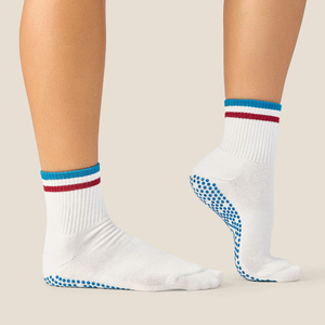 <b>Custom</b> Non-Slip Ankle <b>Socks</b> With Blue Dot <b>Grip</b> And Colorful Cuff For Women Summer Daily Wear - Product Image 5