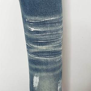 Hindistan Indigo Denim kumaş plise boy pantolon artı boyutu erkek kot boya Baggy kot Hommes Slim Fit - Product Image 5