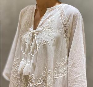 Maining V Neck Long Sleeve Casual Loose <strong>Maxi</strong> Embroidery <strong>Linen</strong> <strong>Dress</strong> Bohemian Womens <strong>Linen</strong> Long <strong>Dress</strong> - Product Image 2