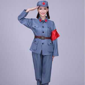 Costume de scène unisexe en coton Rouge Armée, bleu gris, vert armée - Product Image 2