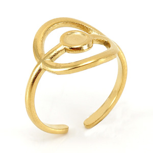 Open <b>Titanium</b> Steel <b>Ring</b> With Zircon Inlay Letter Design Unisex Fashion Jewelry Gift Accessory - Product Image 3