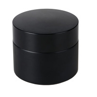 Pot cosmétique en verre noir mat avec couvercle pour crème visage et soins de la peau – Emballage en verre pour cosmétiques