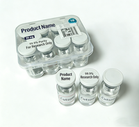 Boîte à pilules personnalisable avec logo, écologique, étanche, pour emballage de médicaments, étiquette de pilule, boîte à peptides, 1 paquet, 2 flacons, plateau en plastique, vernissage personnalisable