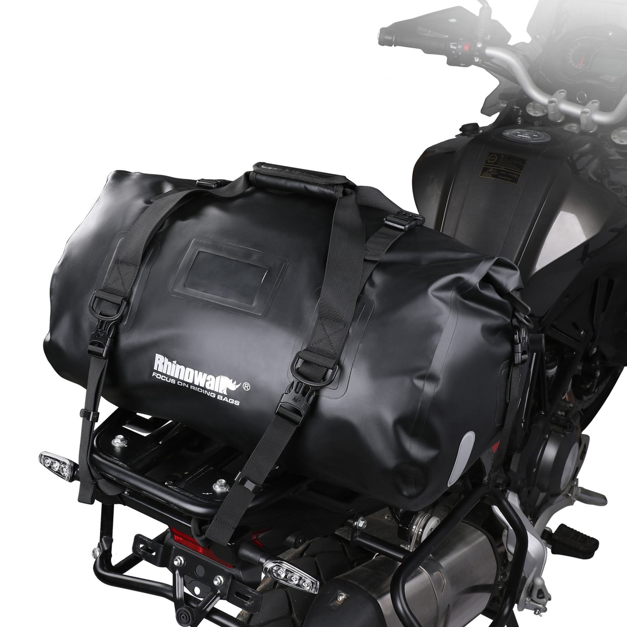 45 Liter Waterproof Duffle Saddle Bag Rhinowalk Travel Dry Bag for  Motorcycle Tail Motorbike Outdoor Weekend/Overnight pack