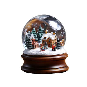 राल क्रिस्टल बॉल कस्टम संगीत बॉक्स सजावटी क्रिसमस बर्फ ग्लोब घूर्णन स्वचालित बर्फ शिल्प कार्टून पात्रों उपहार बॉक्स सेट - Product Image 5