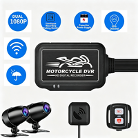 Caméra de tableau de bord WIFI pour moto, double caméra 1080P avant/arrière, étanche, vision nocturne, enregistrement en boucle, angle de 150°, contrôle par application, GPS en option