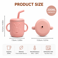 Gobelet d'apprentissage pour bébé en silicone personnalisé, tasse à bec en silicone de qualité alimentaire, tasse à boire pour tout-petit avec poignées, sans BPA, OEM