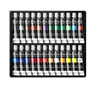 פולק אמנות אקריליק צבע 12ml אקריליק צבע 24 סט ללא אקריליק צבע עם מברשות, צבעים & ציור בד