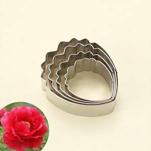 Moule à fleurs en acier inoxydable pour fondant, <span class=keywords><strong>pivoine</strong></span>, rose, cerise, tulipe, <span class=keywords><strong>emporte</strong></span>-pièce pour la décoration de gâteaux d'anniversaire, fête des mères, moules à pâtisserie - Product Image 4