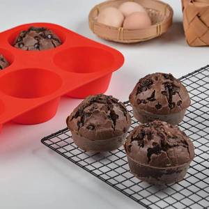 MUYULINS Molde de Silicona Gigante Antiadherente de Grado Platino LFGB, Libre de BPA, para Brownies y Muffins, Rojo, 6 Tazas - Product Image 6