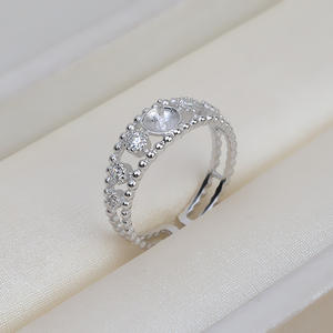 Anillo Abierto de Plata S925 para Mujer, Accesorios Hechos a Mano con 6-7 Perlas y Jade, Bandeja Vacía para Joyería de Perlas 04 - Product Image 4