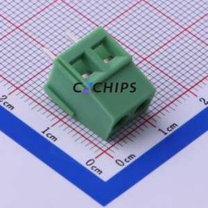 KF128-5.08-2P-AA Screw Terminal Block Through hole Component (THT),P=5.08mm Connector 1x2P 5.08mm Green Through Hole - Product Image 1