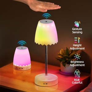 Lampes de camping sans fil, lampes de table rechargeables, lampe de nuit intelligente sans fil à capteur gestuel RGB, lampe de bureau sans fil pour chambre à coucher - Product Image 2
