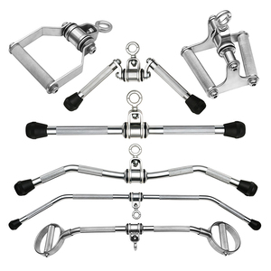 Accessoire de machine à câble de gym en acier robuste pour tractions dorsales, barre en V, curls et barre de pression triceps pour le renforcement des muscles du dos et des bras - Product Image 1