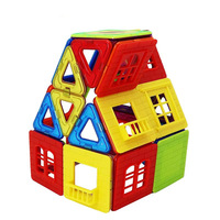 Wellbbplay 128 piezas Bloques de Construcción Magnéticos Huecos Diseño de Empuje y Arrastre Juguete Educativo de Inteligencia para Niños