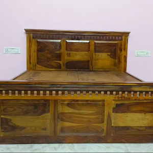 Lit King Size pliant en manguier massif au design moderne avec porte coulissante, dossier de rangement, vente à chaud pour la maison et l'hôtel - Product Image 1