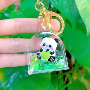 BSBH New Design Cute Panda Liquid Keychain <strong>Oil</strong> Sand Bottle Acrylic Lanyard Keychains Fashion Creative Bag Promotional Gift - Product Image 4