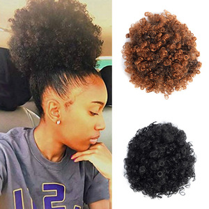 Houppette cylindrique, extensions, cheveux crépus, accessoires pour coiffure, <span class=keywords><strong>chignon</strong></span> <span class=keywords><strong>afro</strong></span> pour femmes noires - Product Image 1