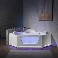 Baignoire d'angle pour couples avec hydromassage, bain à bulles, spa à jets pour adultes