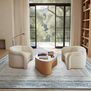 Alfombra de terciopelo cristalino con rayas abstractas de 200x300 cm, antideslizante, decoración para el hogar, sala de estar, sofá, mesa de centro - Product Image 5