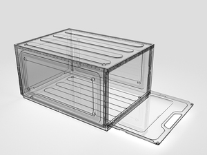 Lot de 12 boîtes de rangement carrées modernes pliables à ouverture frontale en plastique PP, empilables, pour chaussures et vêtements, 3-6L, 33,4x23x14cm, légères, pour la maison - Product Image 6