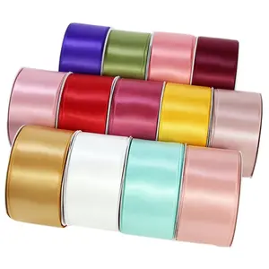 Satin Ribbon Roll for Flowers Bouquet Florist Supplies Ribbon for DIY Ribbon Rose