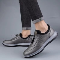 Chaussures de marche décontractées pour hommes en gros - Fournisseur d'usine, cuir gris à motif crocodile, lacets, confort, baskets quotidiennes