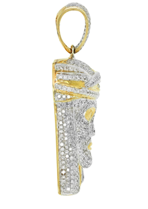 Pendentif Lettre Personnalisé en Diamant de Laboratoire VVS Taille Brillant, Style Classique Glacé, Plaqué Or, Bijou Certifié - Product Image 3