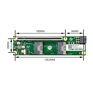 PCIE X16 2 * Slimsas SFF-8654 8i adaptörü PCIe 4.0 X16 RTX için yükseltici kablo oyun uzatma portu 4090/4080/4070 gpu'lar stok - Product Image 2