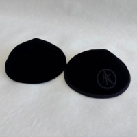 Kipá/Yarmulke de terciopelo de lujo personalizada con bordado de logotipo y estampado completo de imagen en el interior