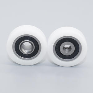 ล้อพลาสติก POM แบบแบนสำหรับขายส่ง พร้อมร่องเกลียวใน M6 ลูกปืนเคลือบ ร่องเกลียวด้านในแบบยื่น และรูเจาะแบบฝัง - Product Image 1