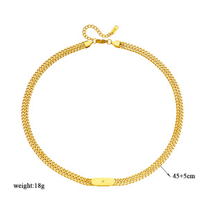 European American Hip Hop Titanium Steel Cuban Chain Necklace Gold Geometric Street Style Punk Fashion Gift - Product Image 4