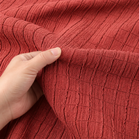 Tissu tricoté warp crêpé 98% polyester 2% élasthanne, tissu tricoté crêpé à grille ondulée pour robes, chemisiers et vêtements de mode féminins