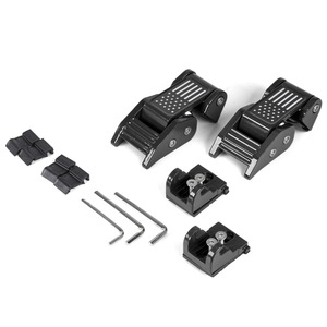 Kit de loquets de capot moteur en alliage d'aluminium noir avec drapeau américain pour Jeep Wrangler JK JL JT Gladiator 2007-2025 - Product Image 1