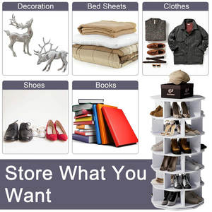 Offre Spéciale Moderne MDF En Bois 7 Niveaux 360 Rotatif Chaussure et Sac Rack Tour Tournant Spinning Chaussure <span class=keywords><strong>Armoire</strong></span> De Stockage Affichage pour La Maison - Product Image 6