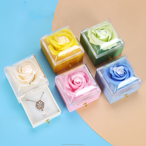 Túi xách phong cách Đồ trang sức nhỏ Organizer <span class=keywords><strong>Box</strong></span> với Rose thiết kế mô hình vuông cho Bông Tai Nhẫn dây chuyền - Product Image 3