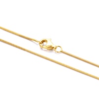 Collar de cadena de serpiente cuadrada plana de 0,7mm de oro sólido de 18K fuerte duradero para mujer de alta calidad