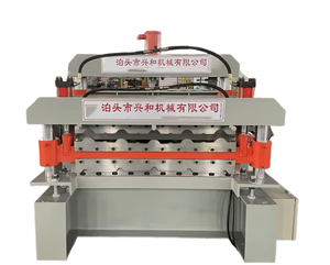 클래딩 더블 레이어 금속 루핑 시트 롤 성형 기계 유약 타일 PLC 모터 및 기어가있는 기계 만들기 - Product Image 1